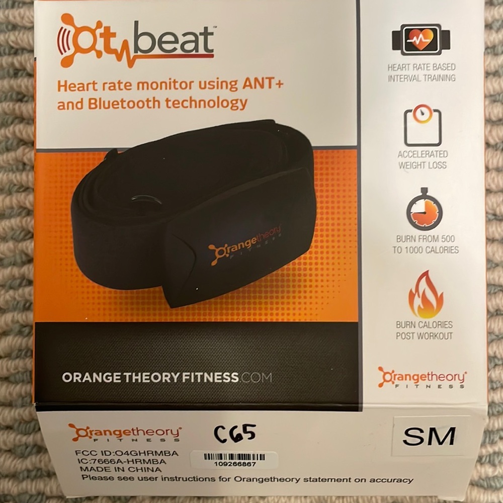Orange theory fitness heart rate monitor used 3x ant& Bluetooth or beat